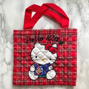 Vintage Hello Kitty small quilted fabric tote
